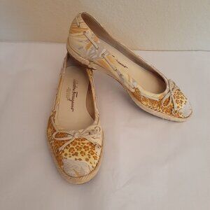 Salvatore Ferragamo Espadrille Canvas Print Shoes